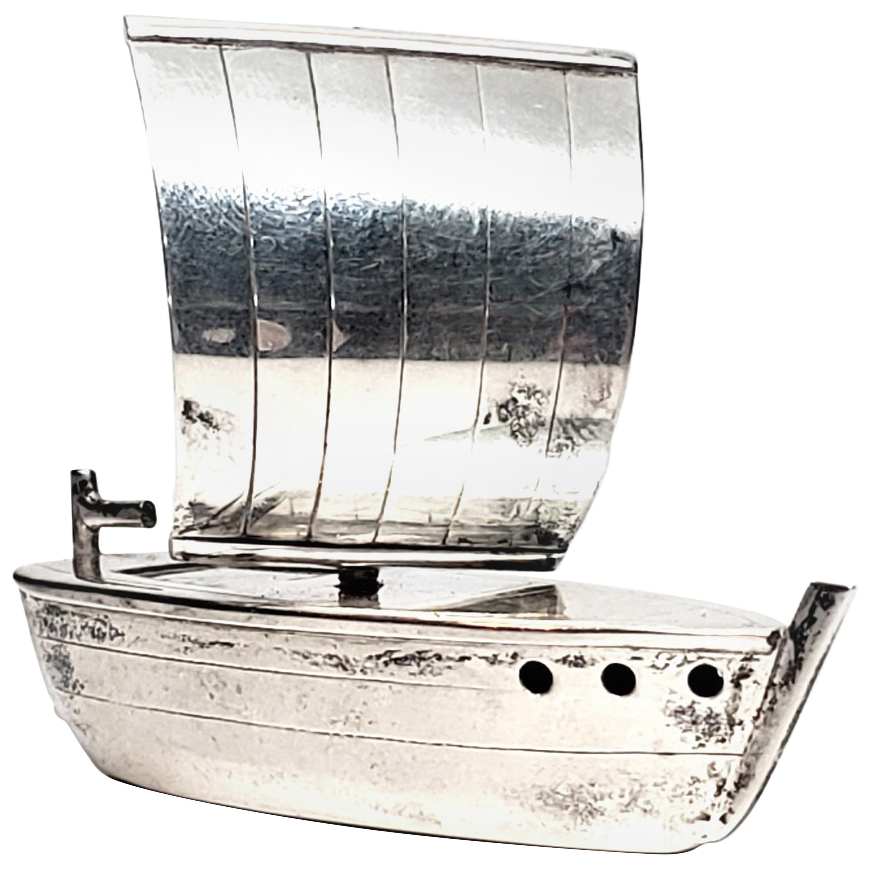 Japanese Sterling Silver Sail Boat Pepper Shaker