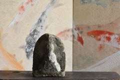 Buda japonés de piedra fabricado en el periodo Edo/1750-1850/Piedras de jardín/Wabi-Sabi