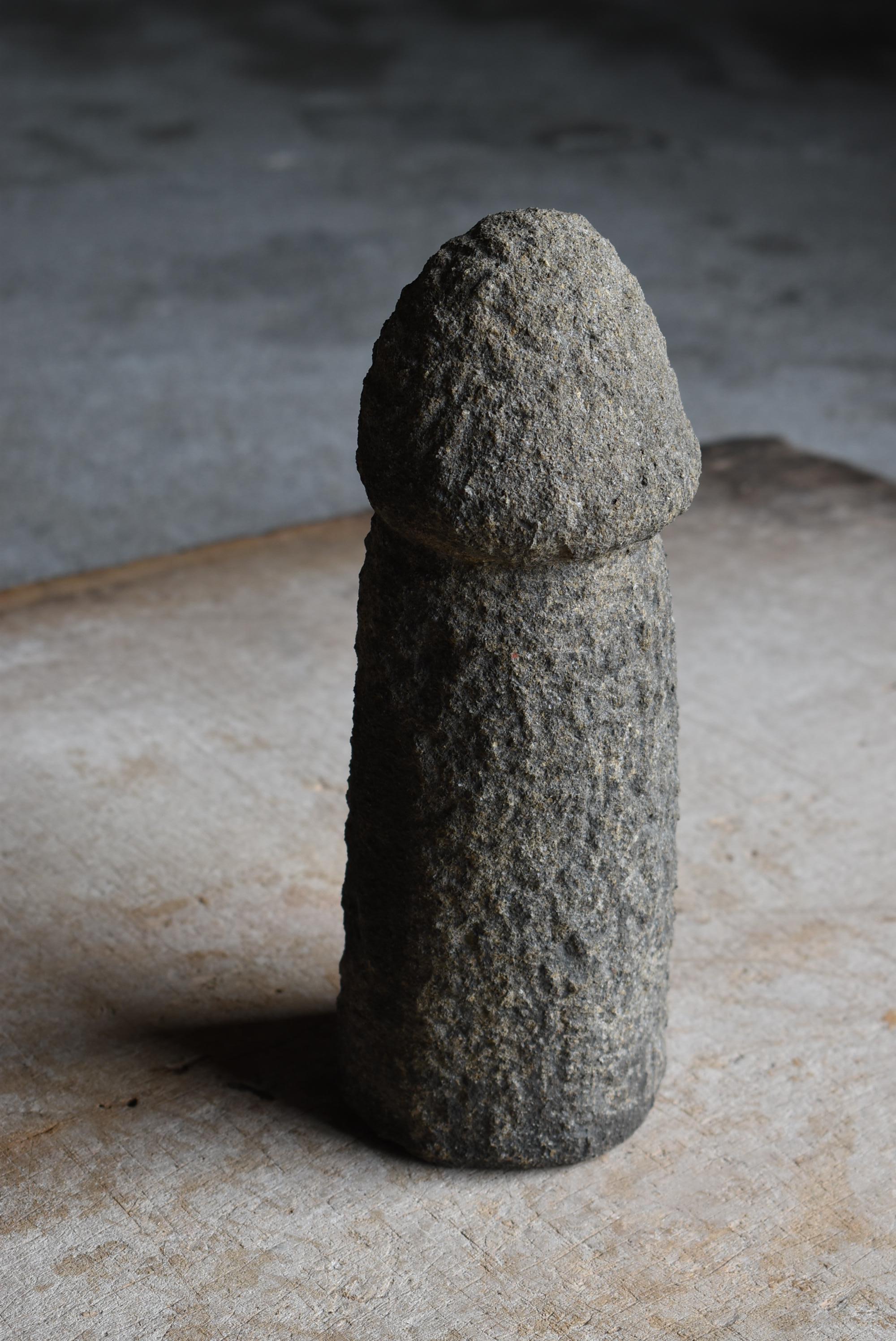 Edo Japanese Antique Stone Carving Penis 1800s-1860s / Sculpture Wabisabi For Sale