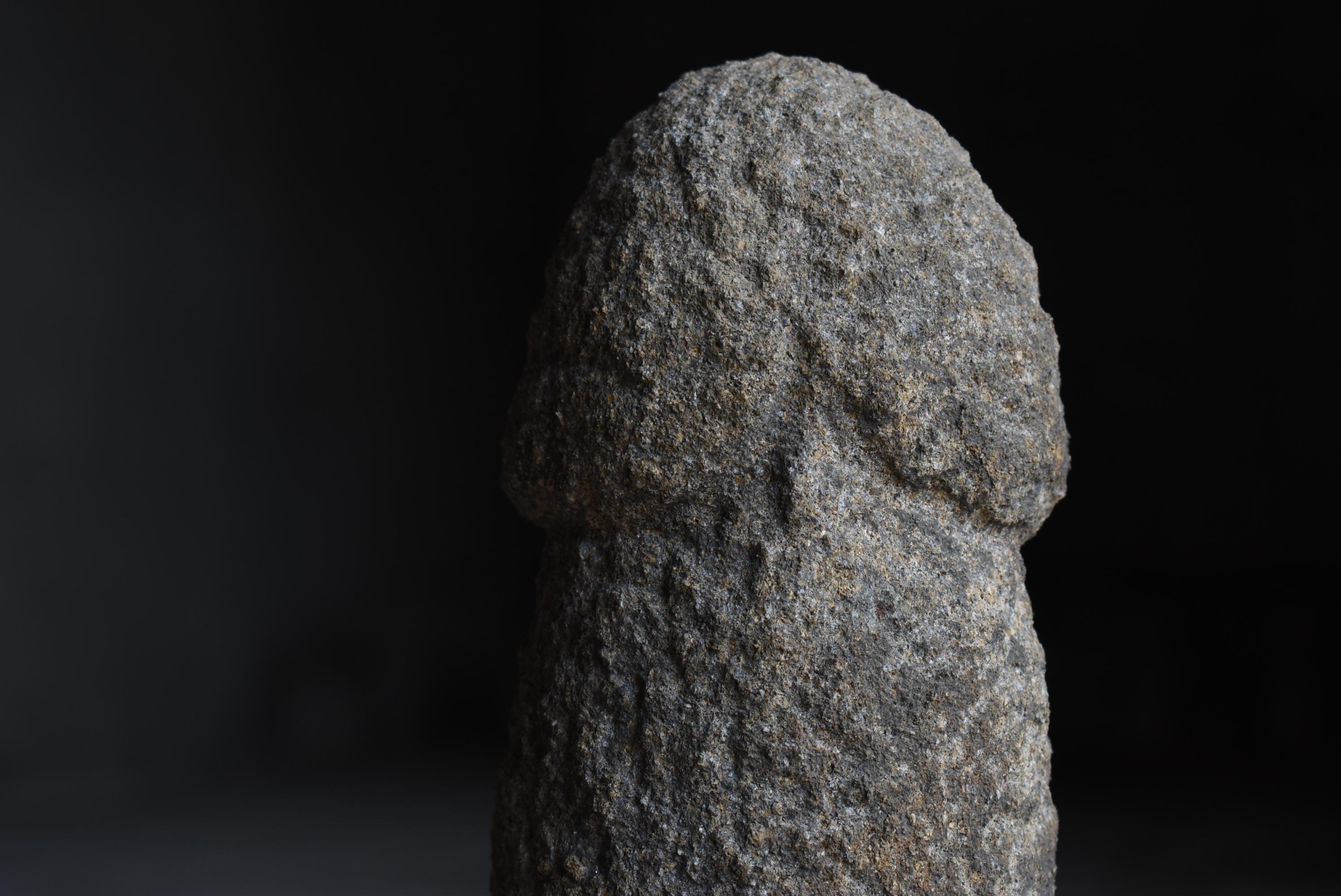Japanese Antique Stone Carving Penis 1800s-1860s / Sculpture Wabisabi For Sale 2