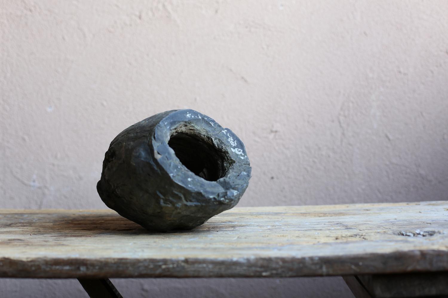 Japanese Stone Object “TAMARI-ISHI” / wabi-sabi For Sale 3