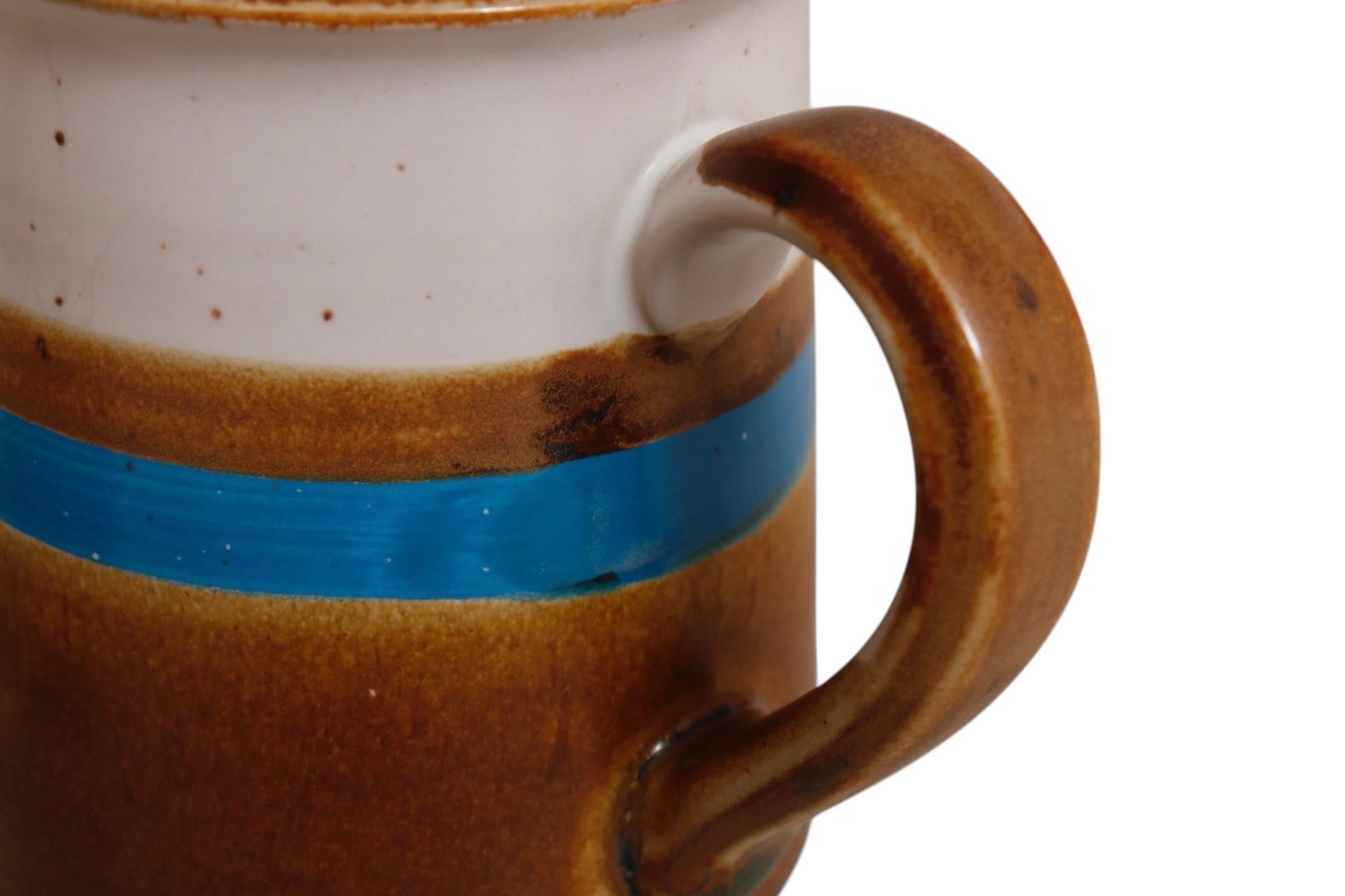 Rustic Japanese Stoneware Mugs - Set of 4 For Sale