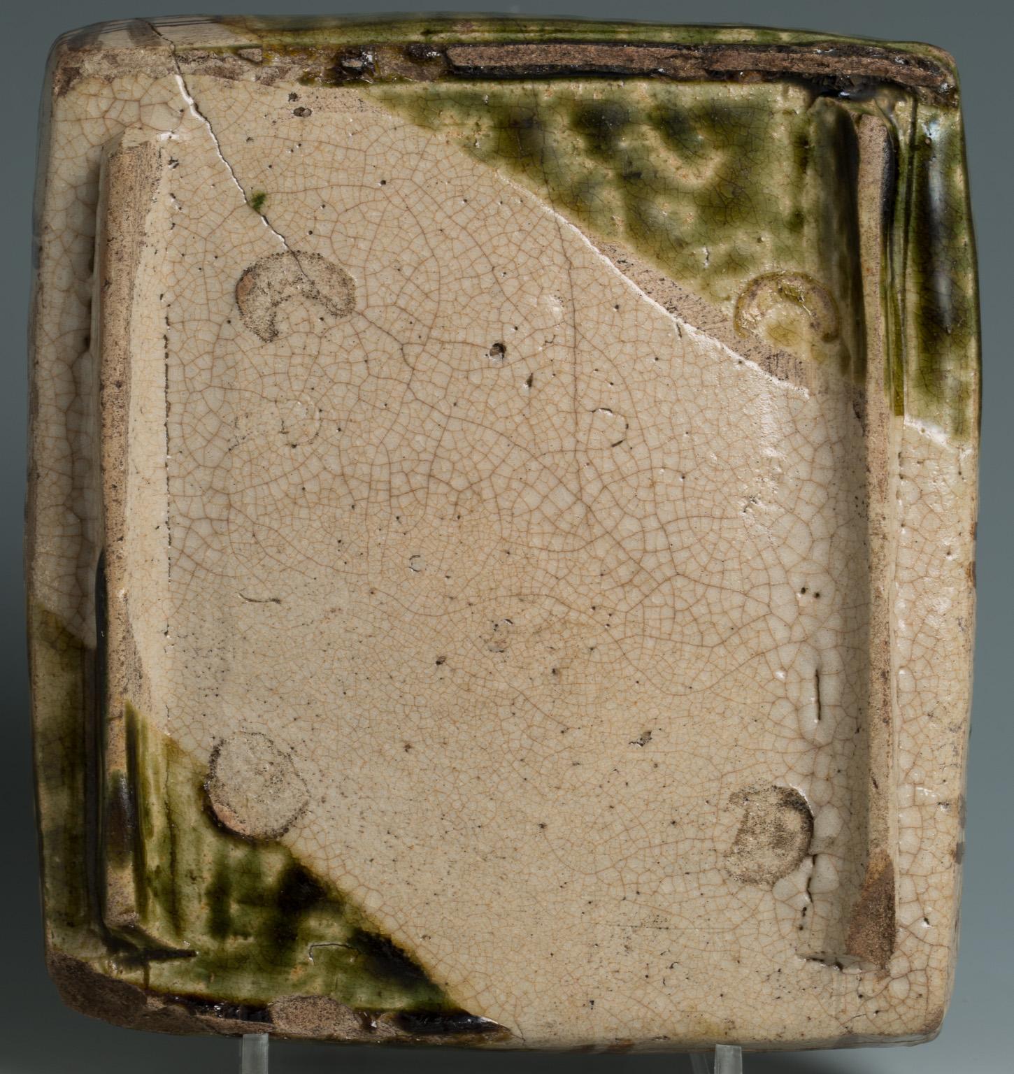 Ceramic Japanese Stoneware Oribe Serving Dish, 17th Century