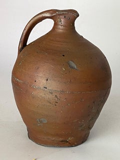 Japanese Stoneware Pottery Jug Pitcher with Amazing Glaze circa 19th Rustic