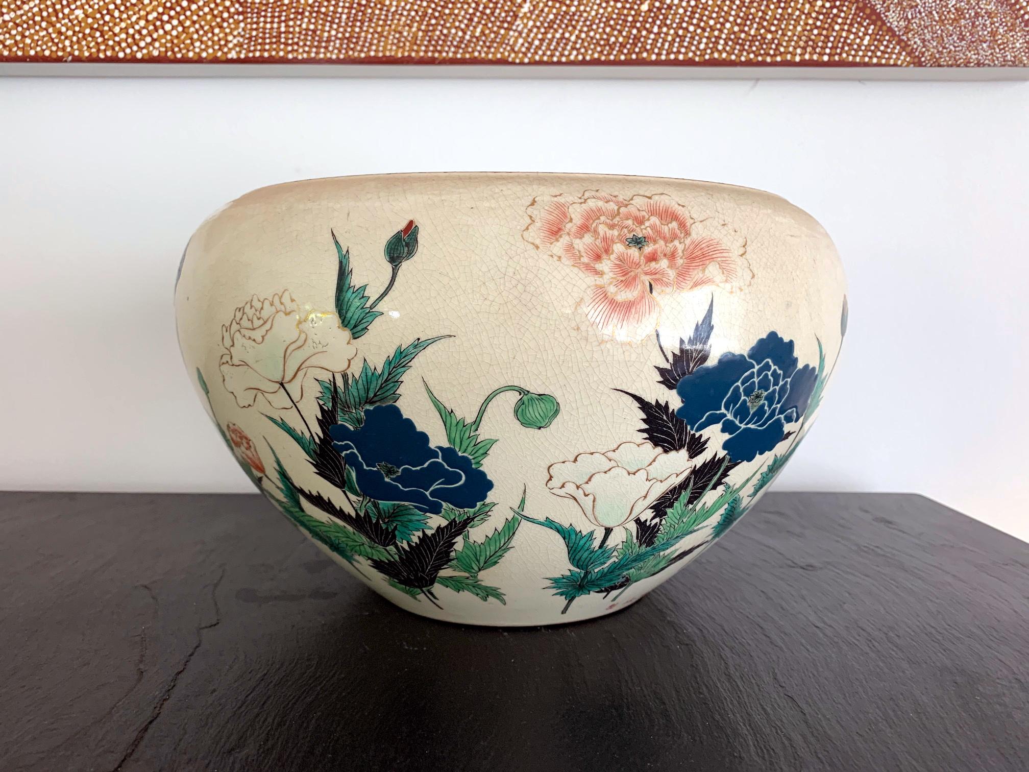 Japanese Studio Ceramic Centerpiece Okumura Shozan Meiji Period For Sale 3