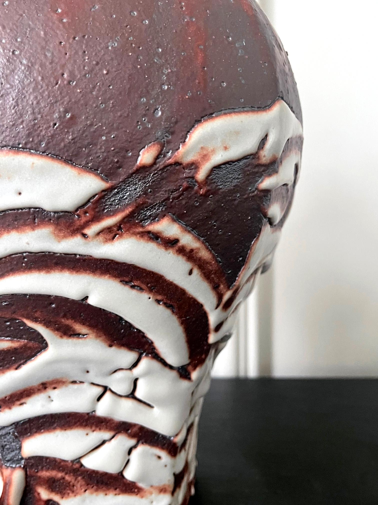 Japanese Studio Ceramic Vase by Ken Matsuzaki with Original Tomobako For Sale 7