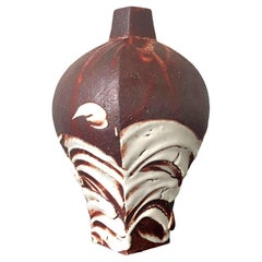 Japanese Studio Ceramic Vase by Ken Matsuzaki with Original Tomobako