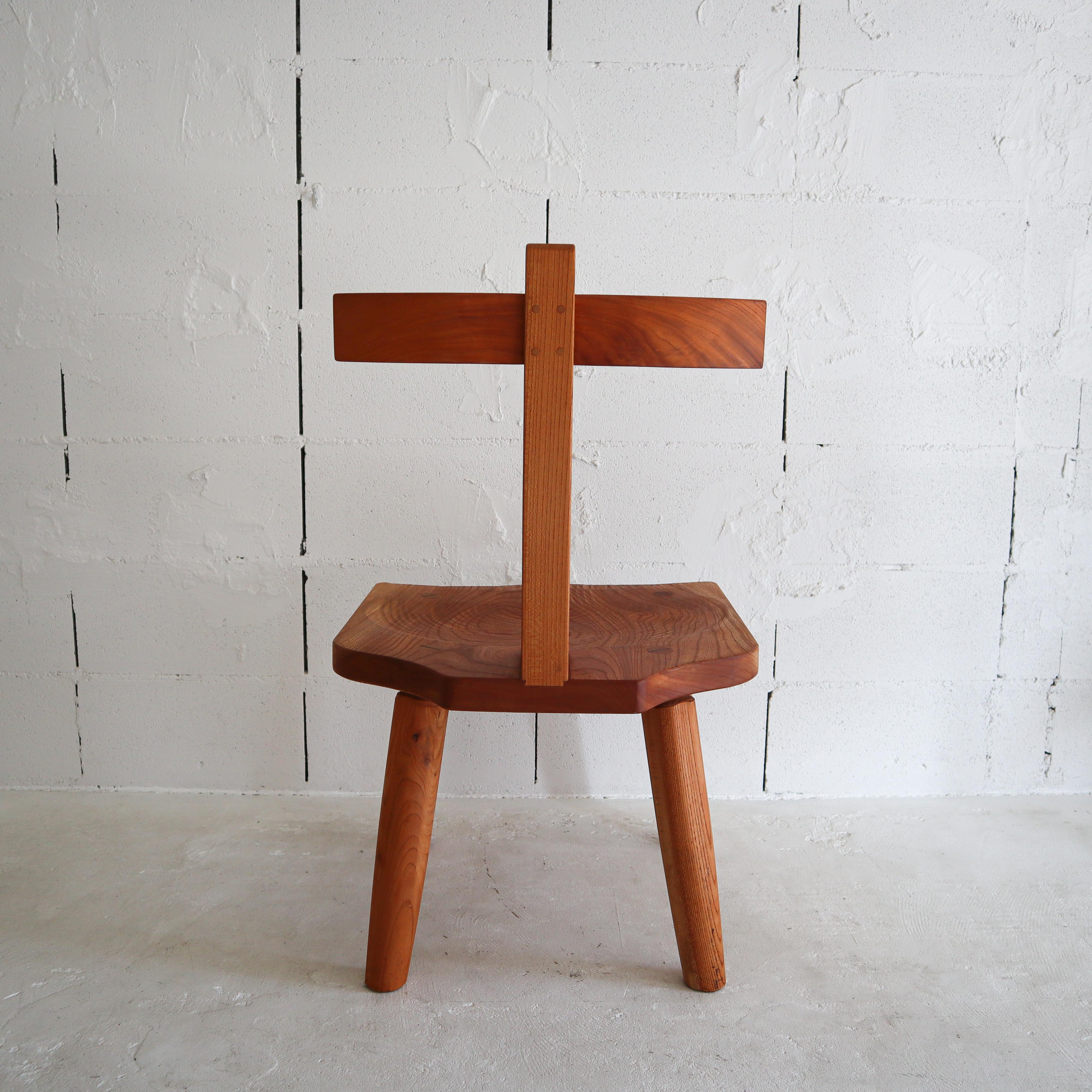 George Nakashima Style Japanese Studio Craft Solid Wood T-Chairs For Sale 7