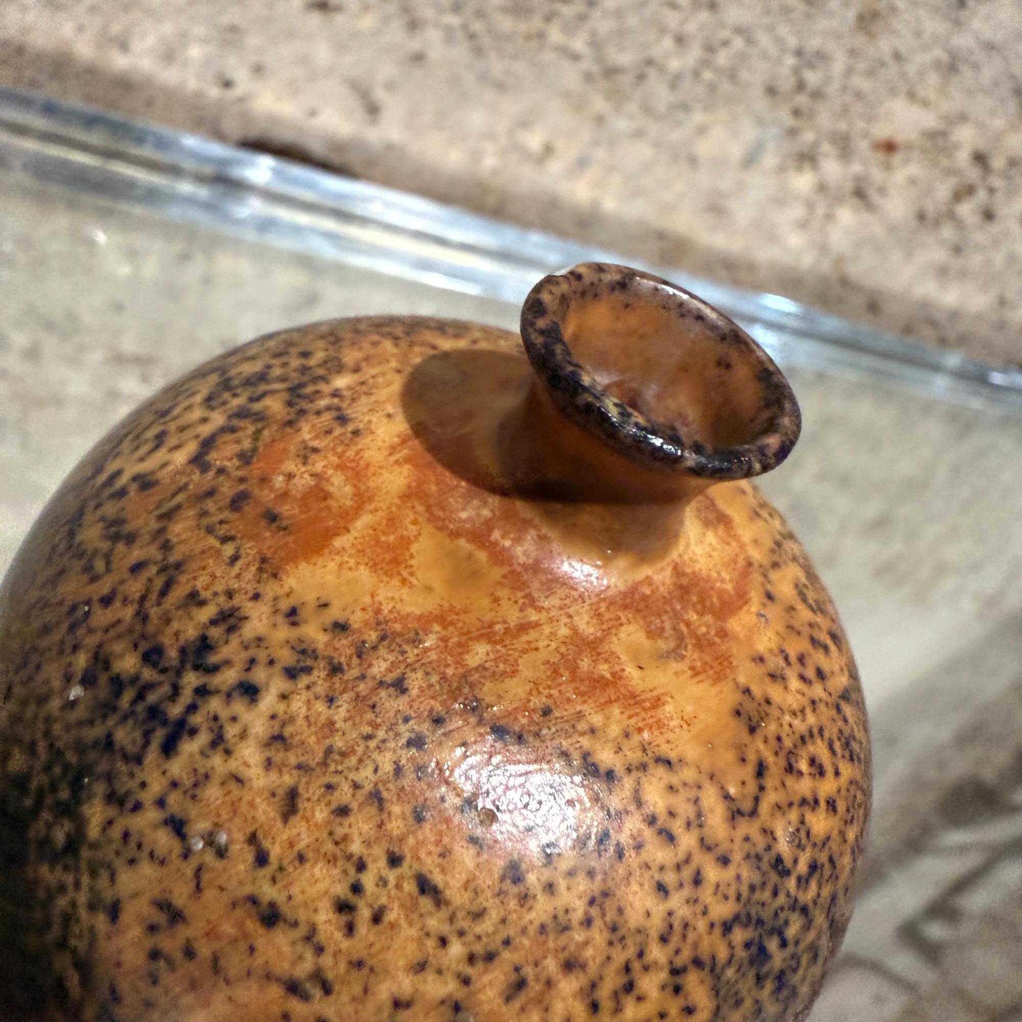 Late 20th Century Japanese Studio Pottery Stonewear Vase Weed Pot Earthy Speckled Brown For Sale