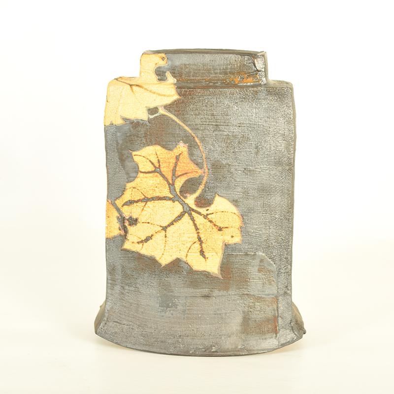 Japanese Studio Pottery Vase by Miyake Yoji with Original Paulownia Box 1
