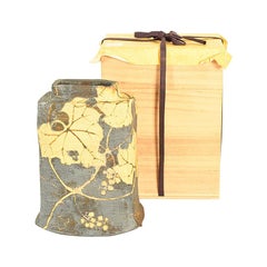 Japanese Studio Pottery Vase by Miyake Yoji with Original Paulownia Box