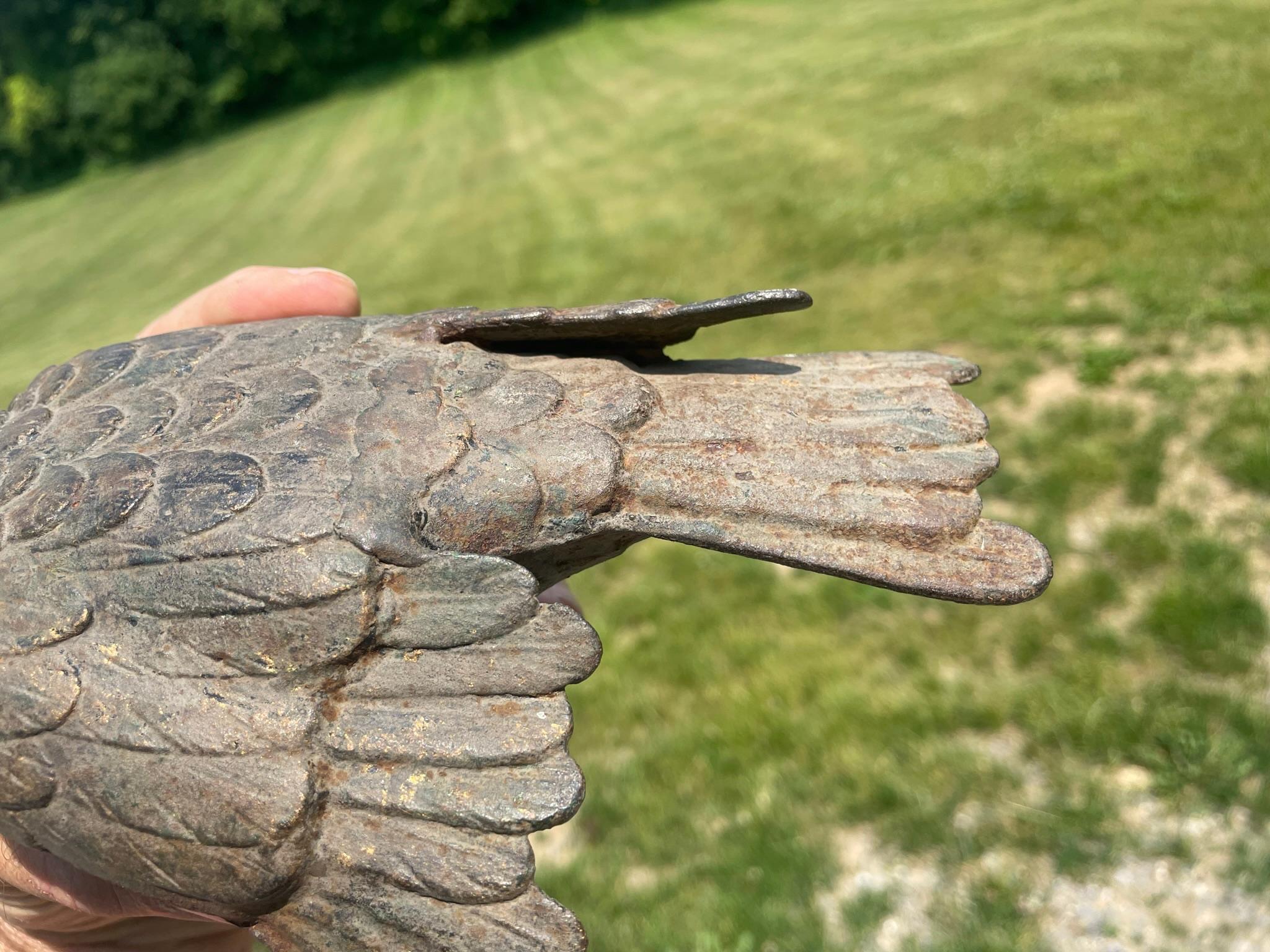 Japanese Antique Hand Cast Pair Bronze Pigeons, Beautiful Details 7