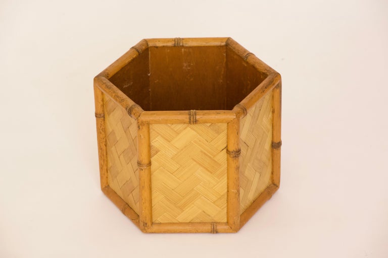 Japanese Style Bamboo Wastebasket For Sale at 1stDibs