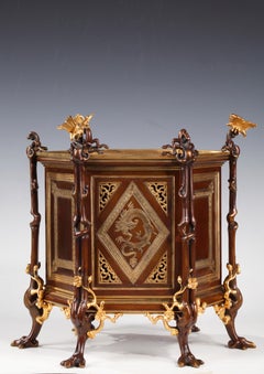 Japanischer Pflanzgefäß aus Bronze im japanischen Stil von L'Escalier de Cristal, Frankreich, um 1890