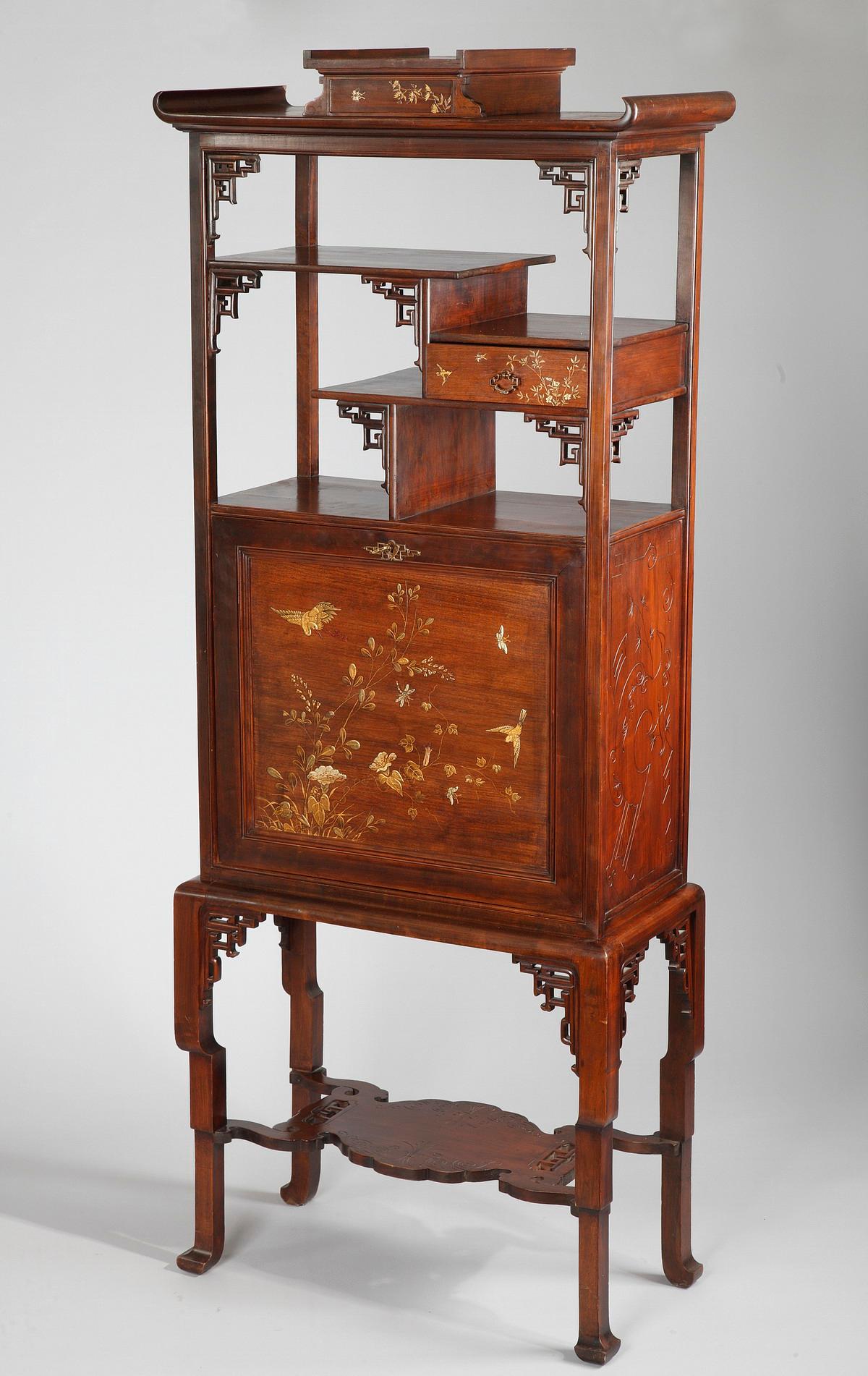 Japanese Style Cabinet-Secretary Att. to Perret & Vibert, France, circa 1880 For Sale 3