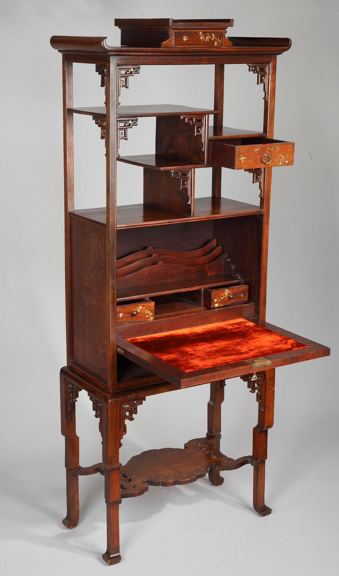 Francese Gabinetto-segreteria in stile giapponese Att. a Perret & Vibert, Francia, circa 1880 in vendita