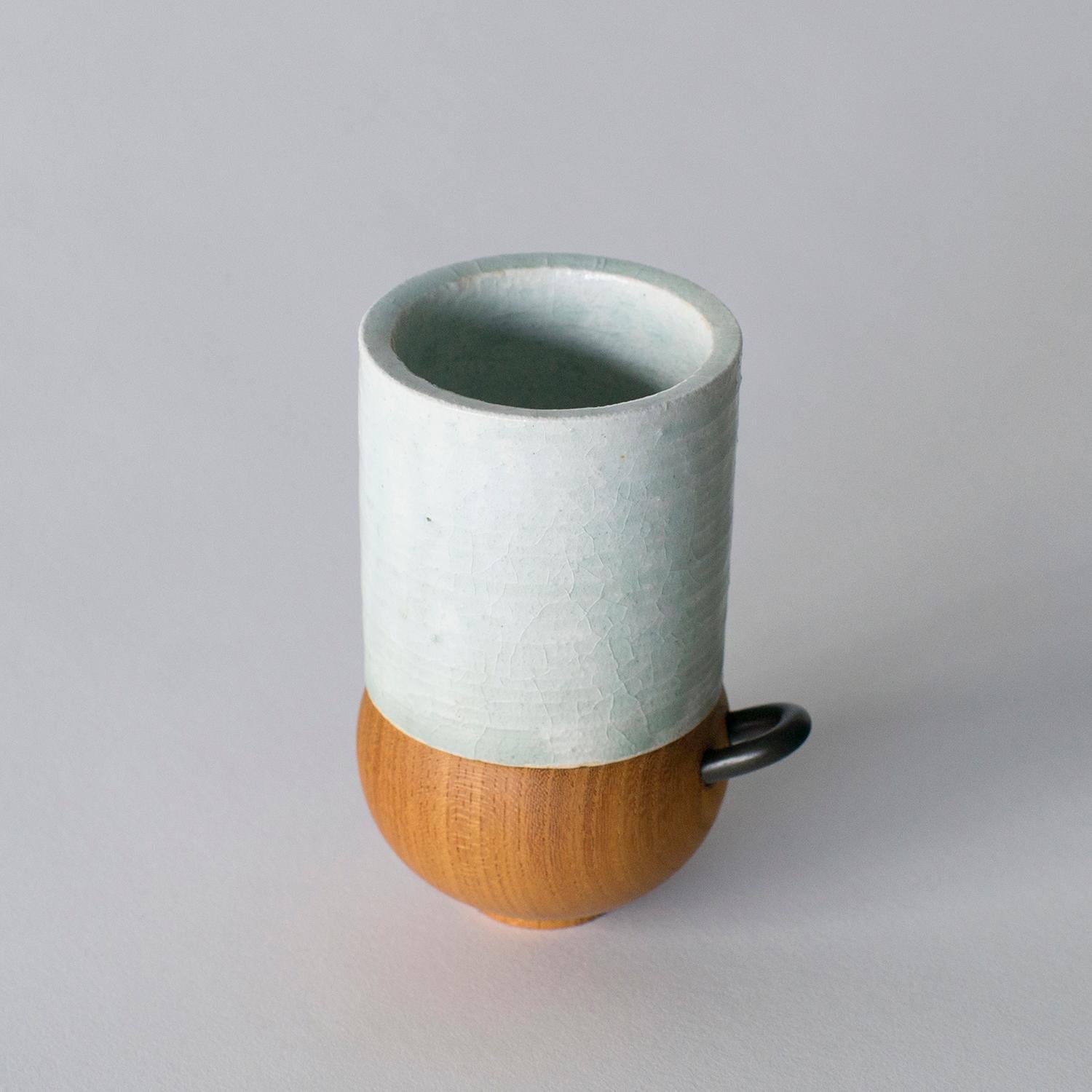 Carved Japanese Style Ceramic Cup Takuya Hamajima Contemporary Zen For Sale