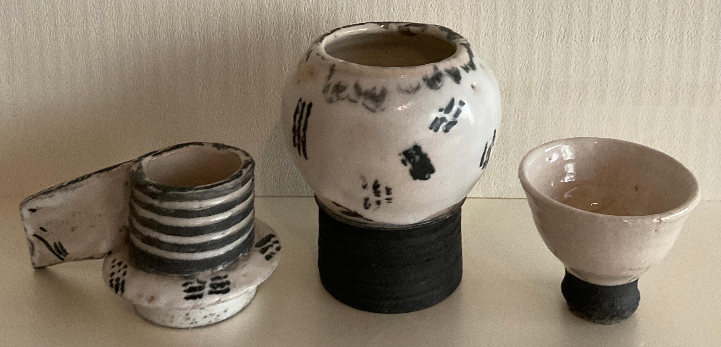 Modern Japanese Style Ceramic Tea Pot and Cup Contemporary Zen For Sale
