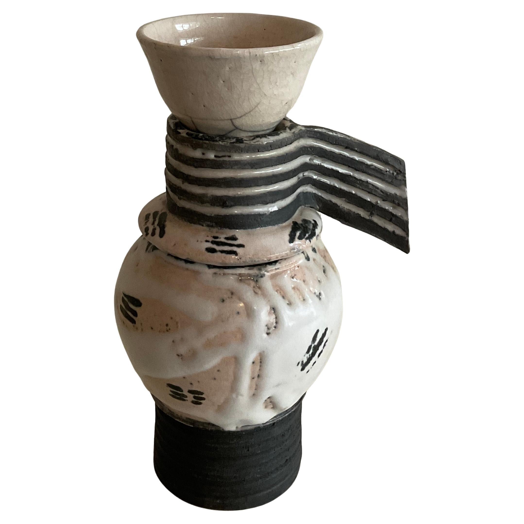 Japanischer Stil Keramik Teekanne und Tasse Zeitgenössische Zen im Angebot