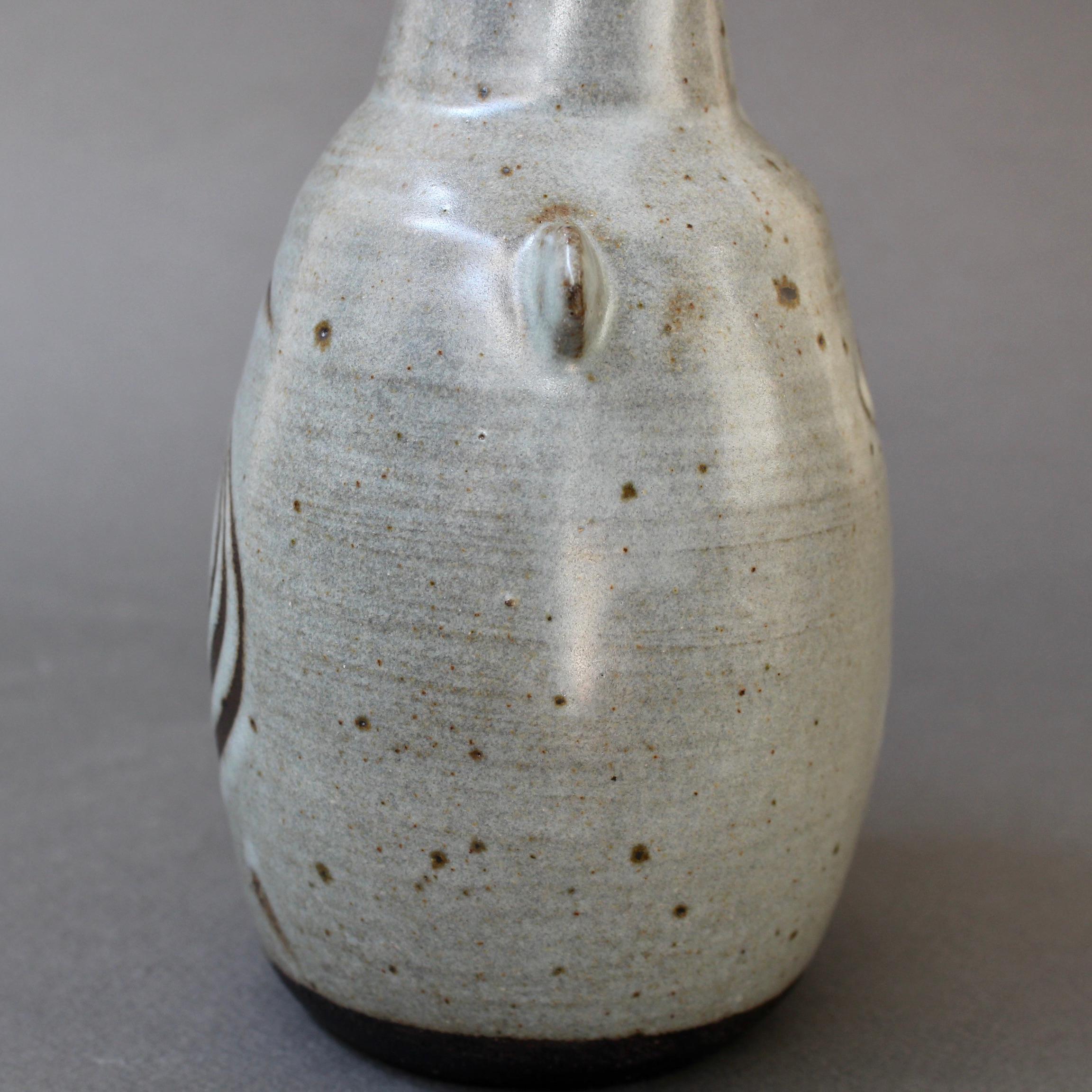 Japanese Style Ceramic Vase with Lugs by Janet Leach '1981' For Sale 4