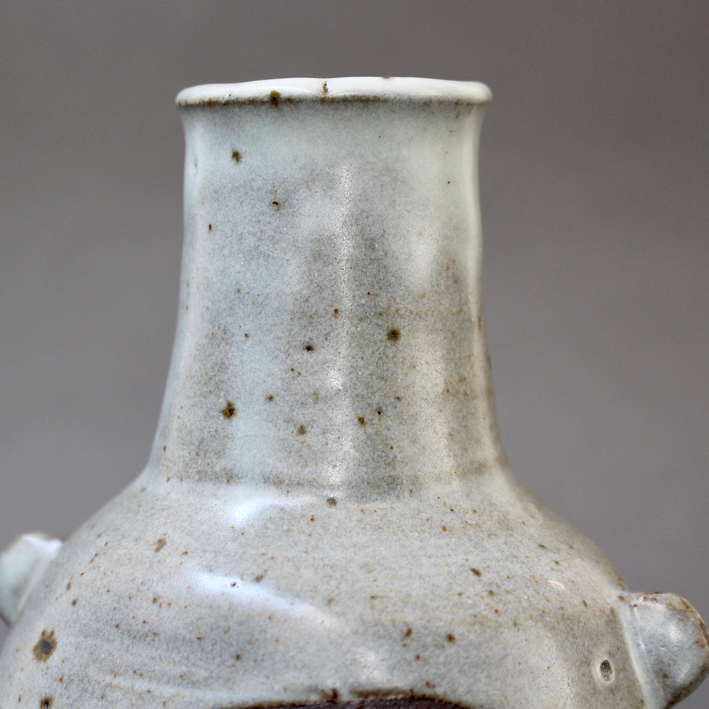 Japanese Style Ceramic Vase with Lugs by Janet Leach '1981' For Sale 8