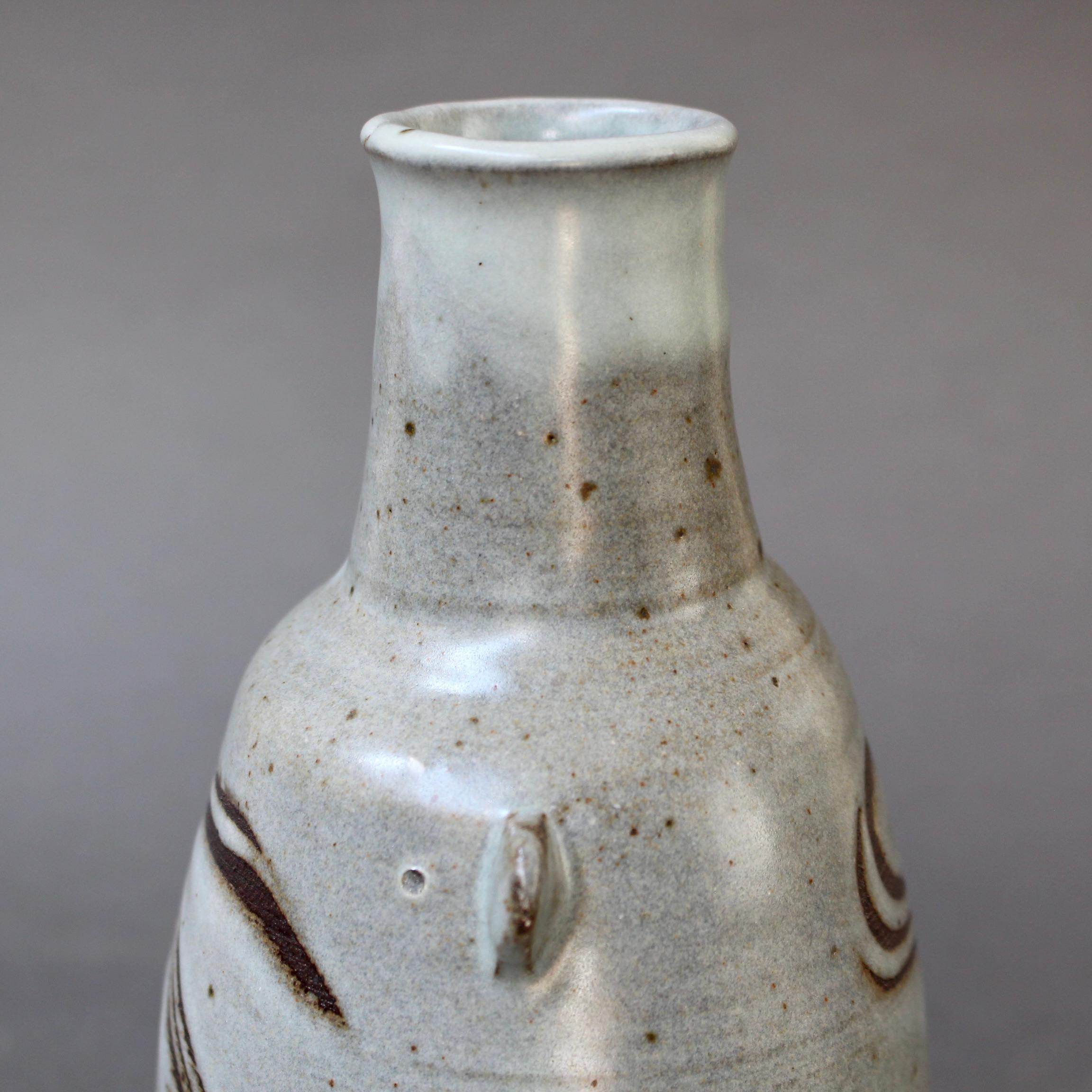 Japanese Style Ceramic Vase with Lugs by Janet Leach '1981' For Sale 10