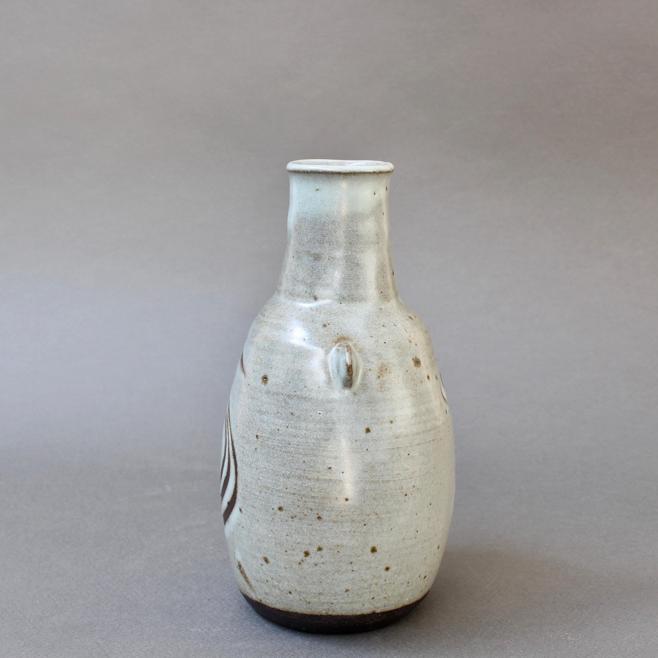 British Japanese Style Ceramic Vase with Lugs by Janet Leach '1981' For Sale