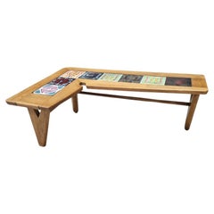 Vintage Japanese style Coffee table by Guillerme&Chambron with tiles by Boleslav Danikov