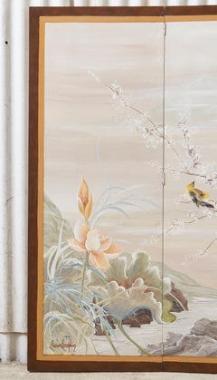 Japanese Style Four Panel Screen by Lucien Leinfelder