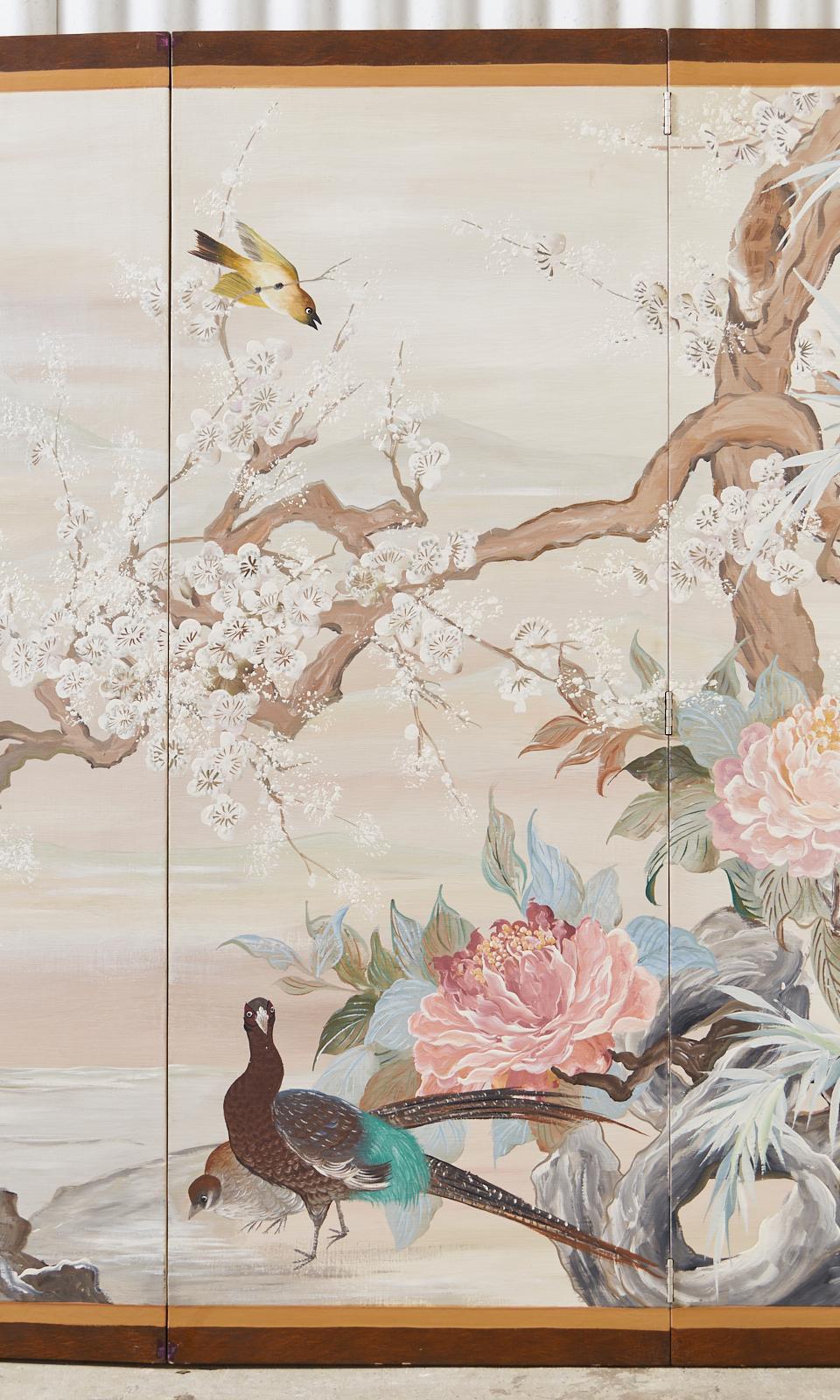 Metal Japanese Style Four Panel Screen by Lucien Leinfelder