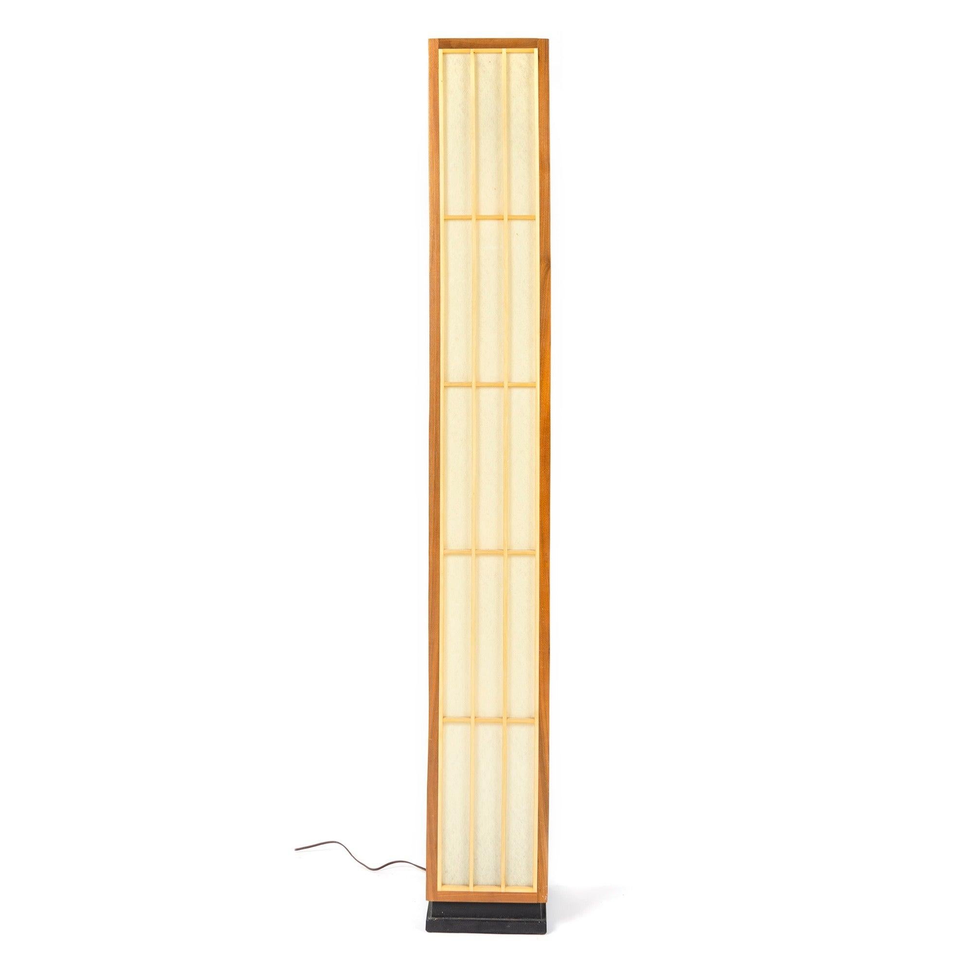 American Japanese Style Grid Floor Lamp for Lightolier, 1970's For Sale