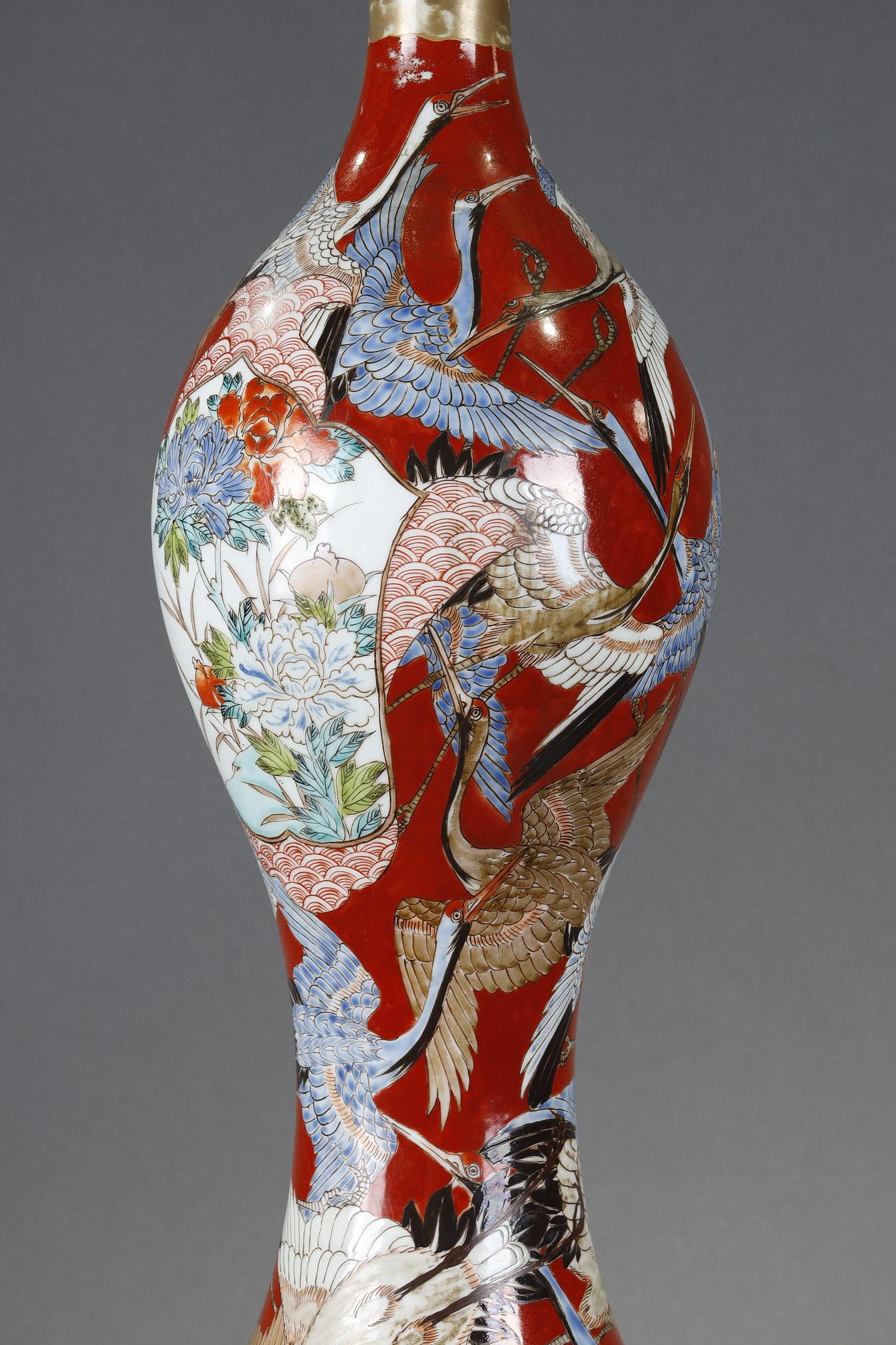 Doré Lampe de style japonais attribuée à E. Lièvre & F. Barbedienne, Japon-France, vers 1880 en vente