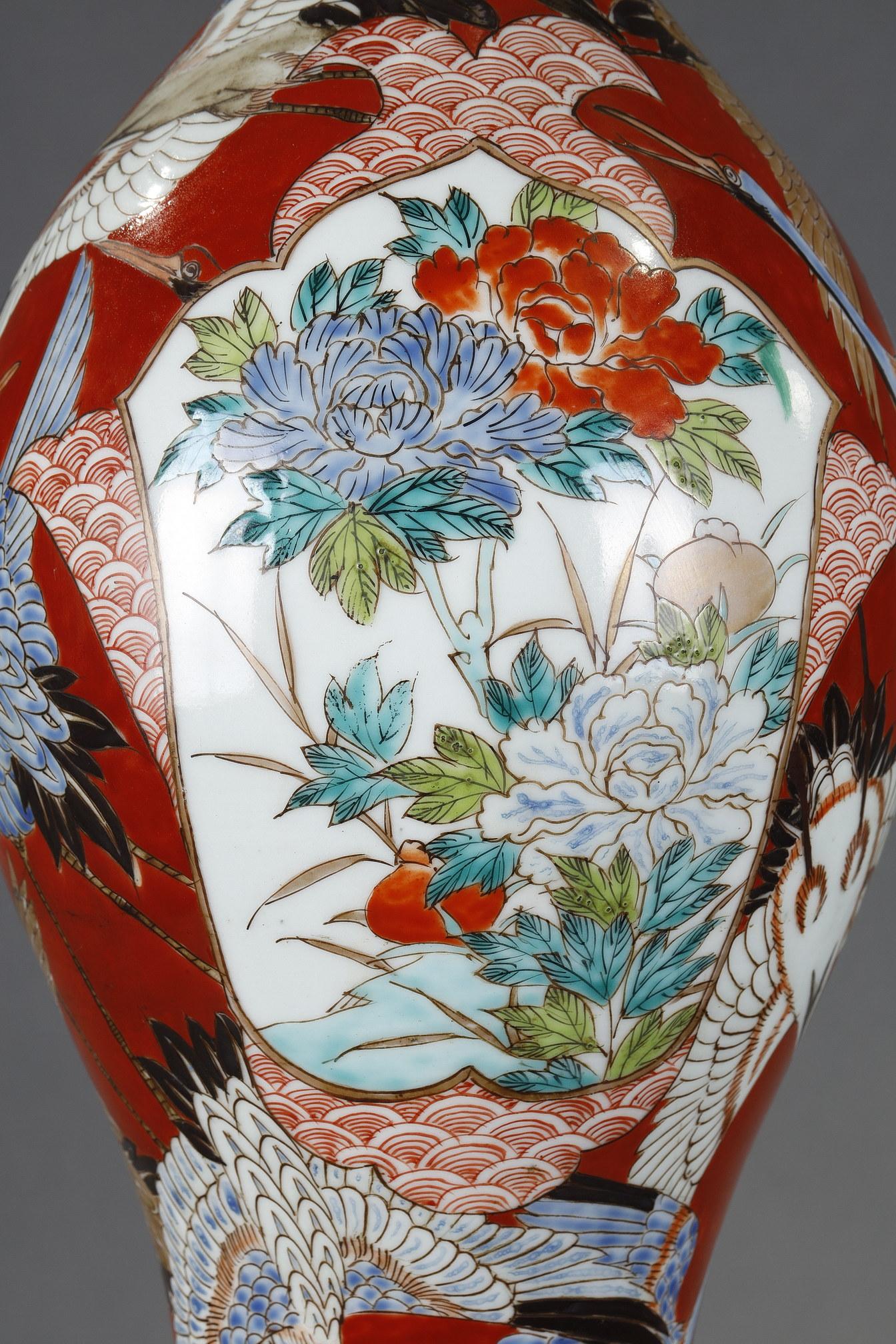 Fin du XIXe siècle Lampe de style japonais attribuée à E. Lièvre & F. Barbedienne, Japon-France, vers 1880 en vente