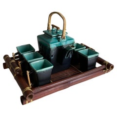 Japanese Style Mid-Century Ceramic Tea Serving Set, Vallauris