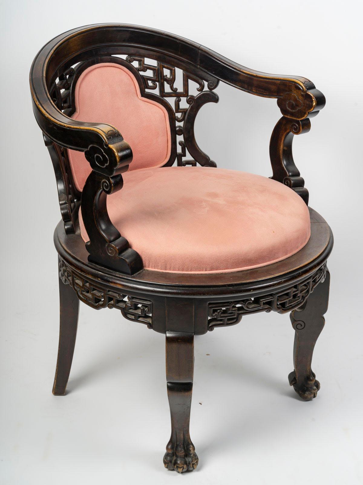 Napoleon III Japanese-Style Office Armchair, 19th Century. For Sale