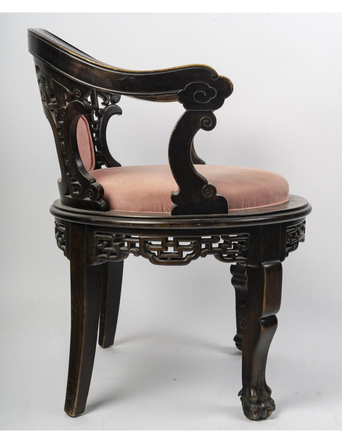 Fauteuil de bureau de style japonais, 19e siècle. Bon état - En vente à Saint-Ouen, FR