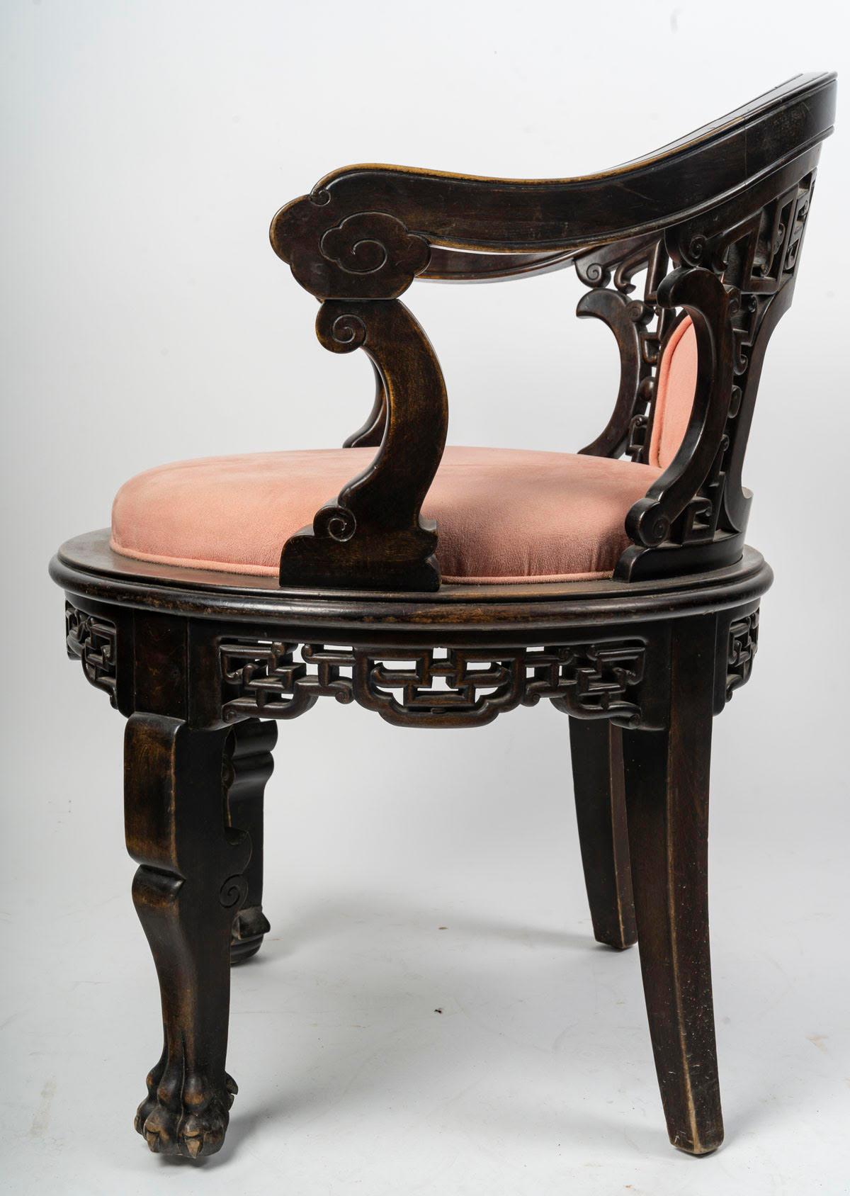Japanese-Style Office Armchair, 19th Century. For Sale 1