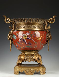 Pflanzgefäß im japanischen Stil, Escalier de Cristal zugeschrieben, Frankreich, um 1880