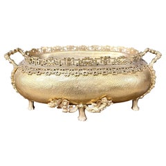 Antique Japanese Style Planter in Gilt Bronze, Cie Des Bronzes De Bruxelles Napoleon III