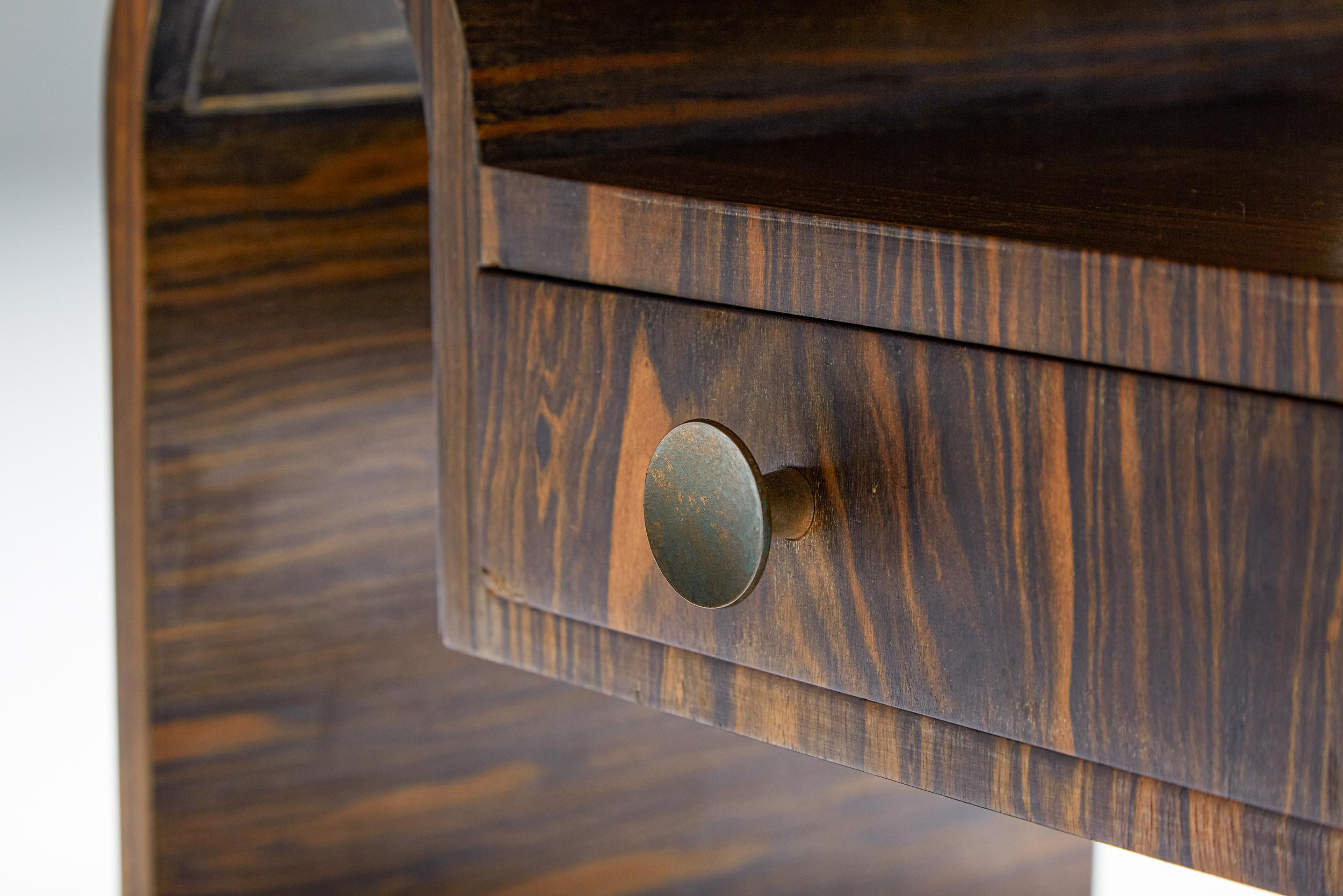 Mid-20th Century Japanese Rosewood Side Table, organic coffee table with drawers