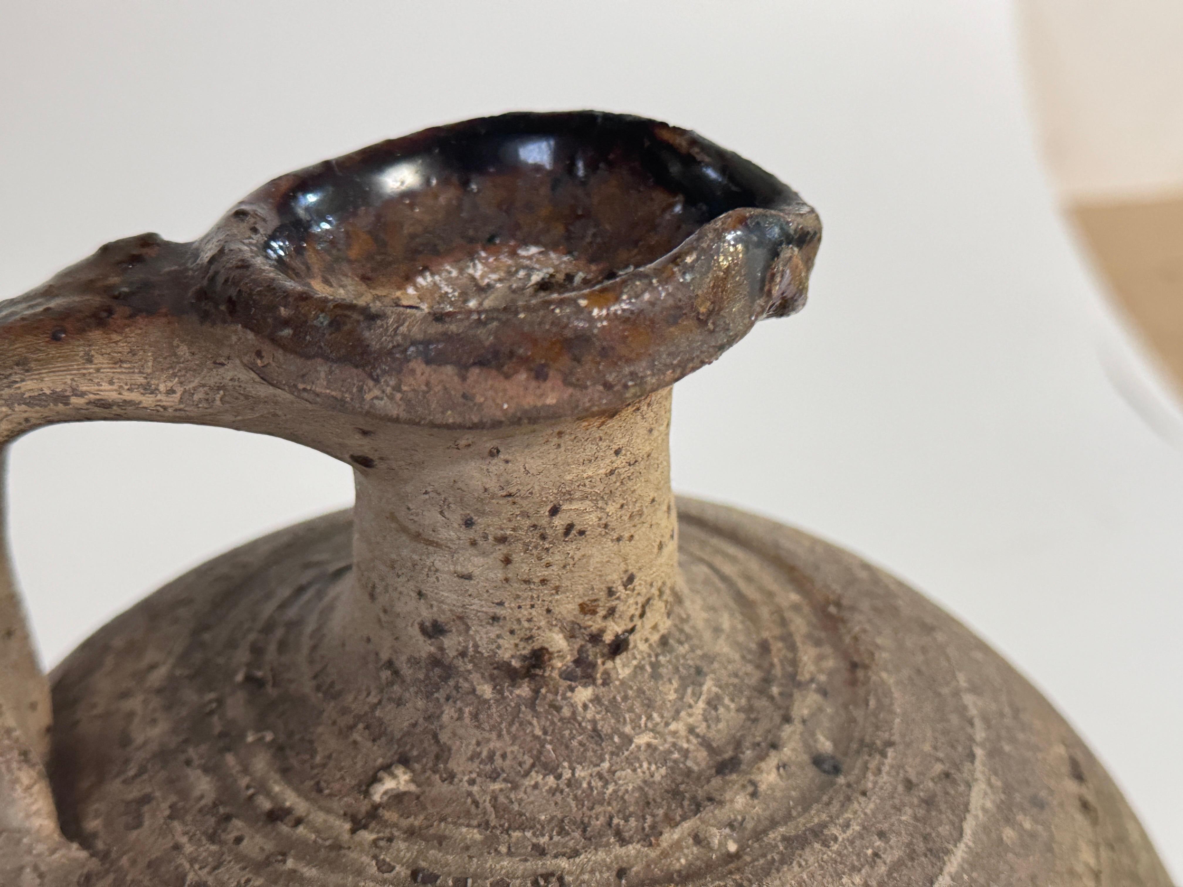 Brocca in stile giapponese in ceramica Stoneware con smalto sorprendente  19° Francia in vendita 4