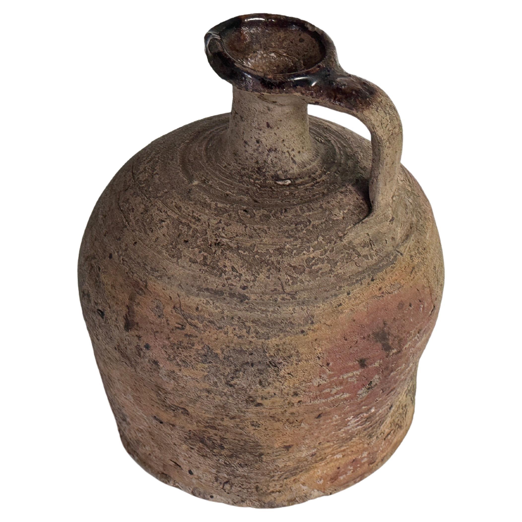 Stile provenzale Brocca in stile giapponese in ceramica Stoneware con smalto sorprendente  19° Francia in vendita
