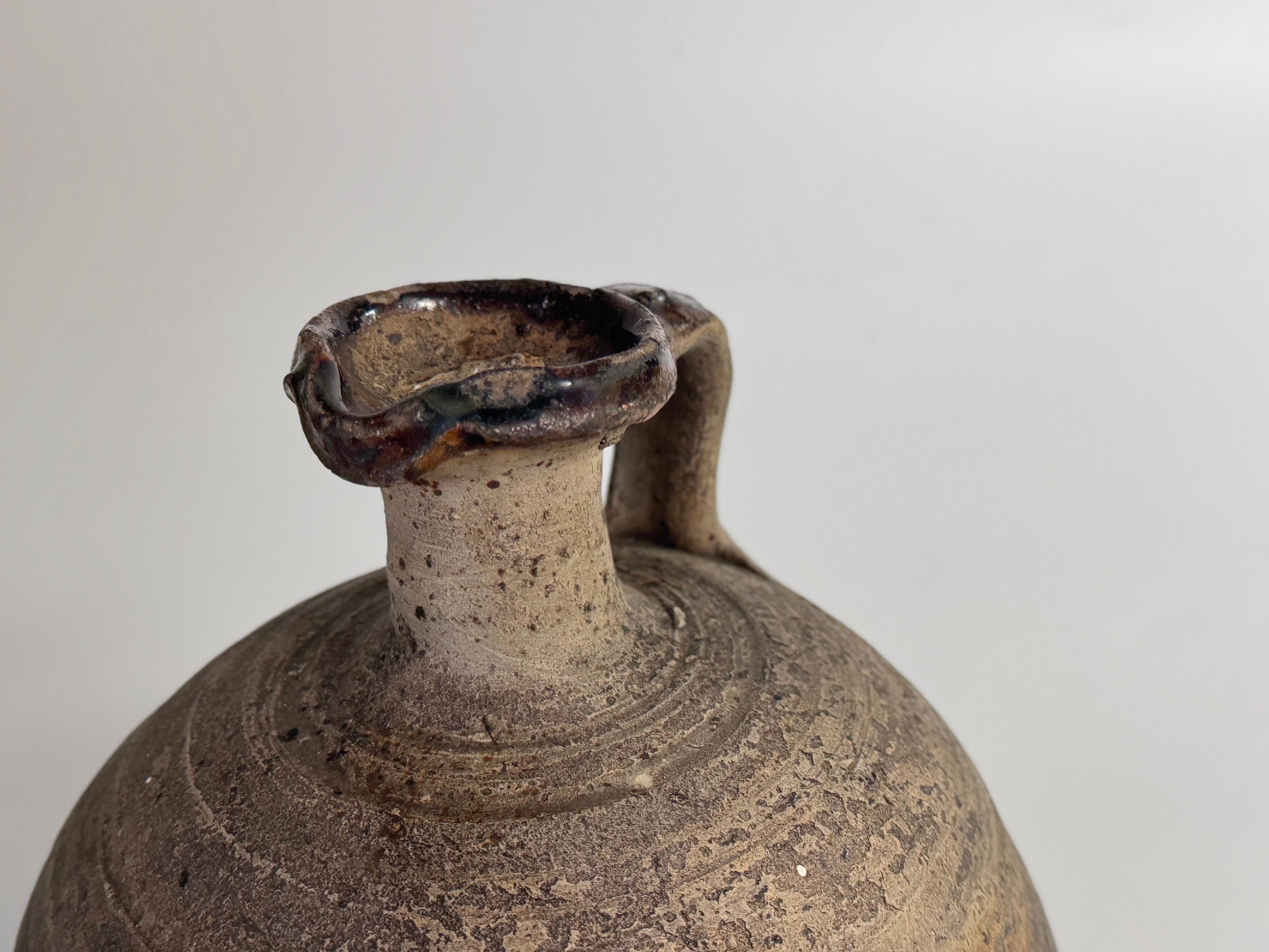 Brocca in stile giapponese in ceramica Stoneware con smalto sorprendente  19° Francia in vendita 1