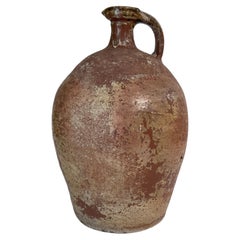 Antique Japanese Style Stoneware Pottery Jug Pitcher with Amazing Glaze  19th France