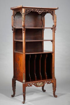Japanese Style Wooden Cabinet Attributed to G. Viardot, France, Circa 1880