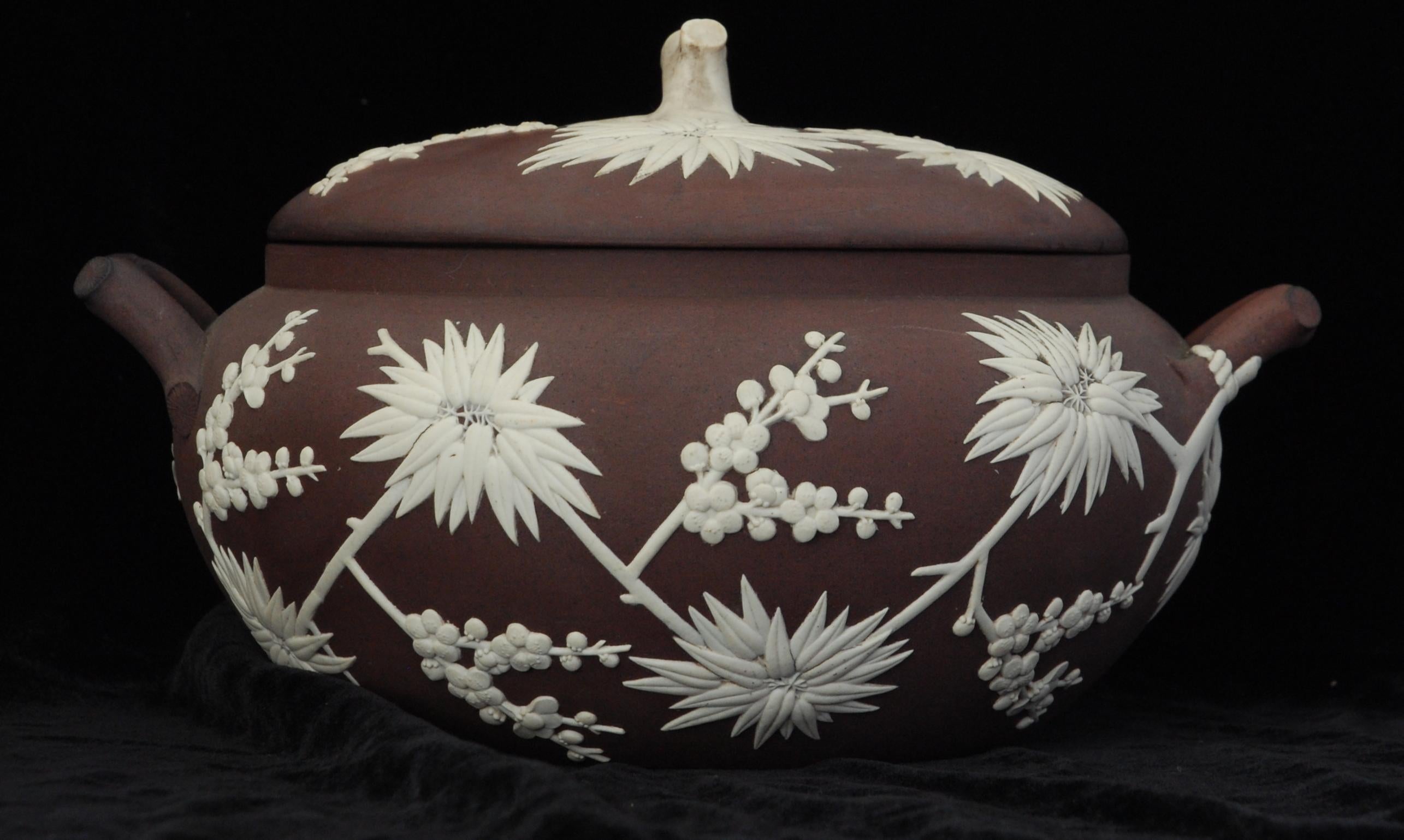 Japonisme Japanese Sugar Box, brown stoneware, Wedgwood, circa 1820