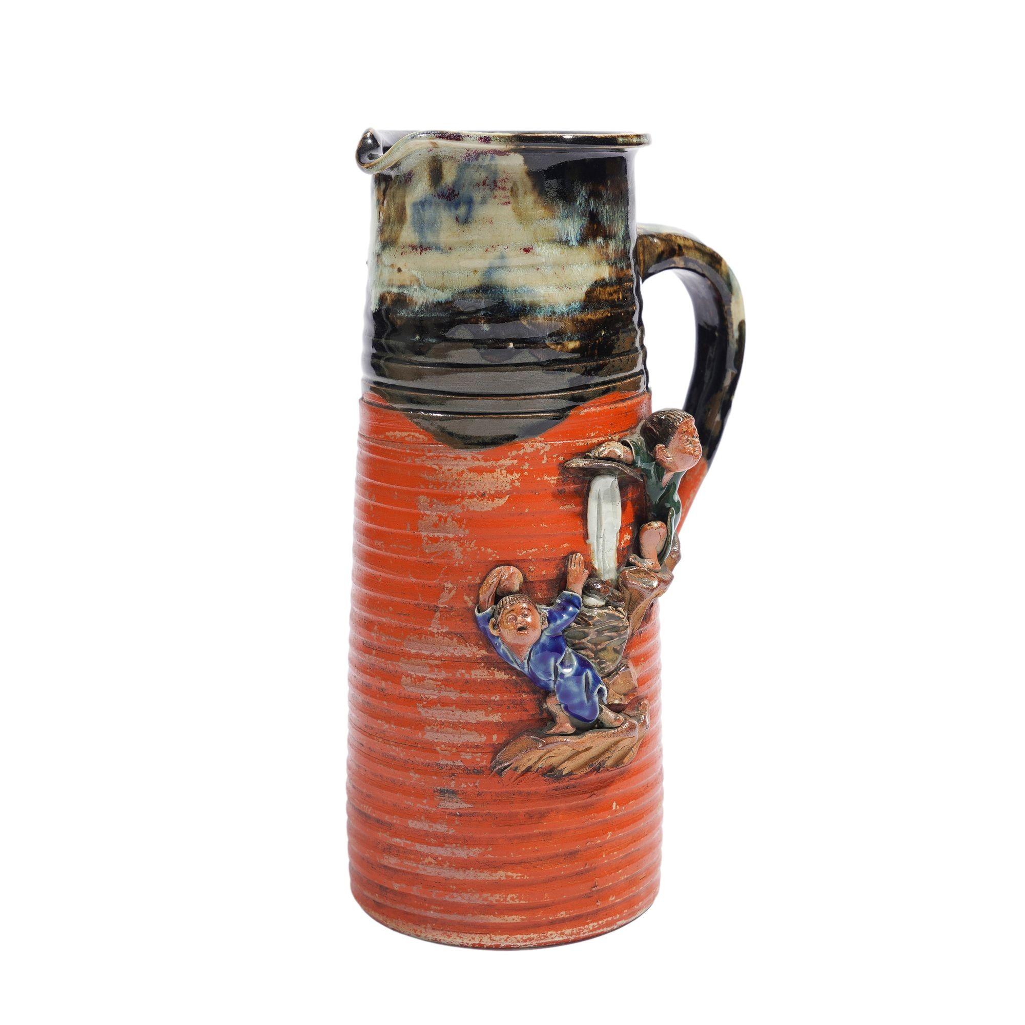 Brocca in ceramica giapponese Sumida Gawa, 1890-1910 ca. in vendita 2