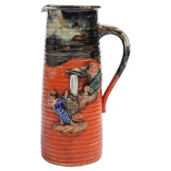 Japanese Sumida Gawa ceramic pitcher, c. 1890-1910