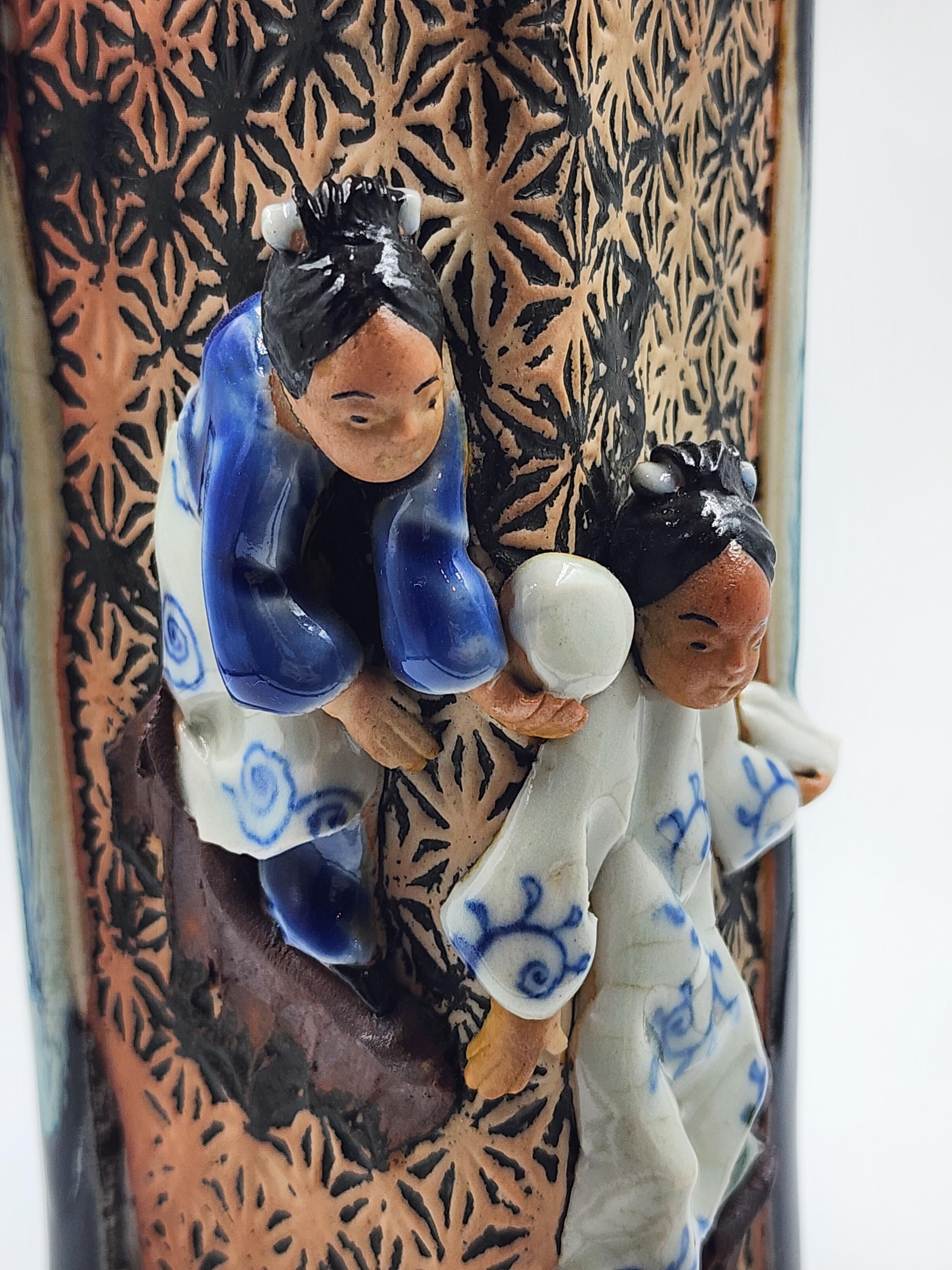 Vaso in ceramica giapponese Sumida Gawa in vendita 2