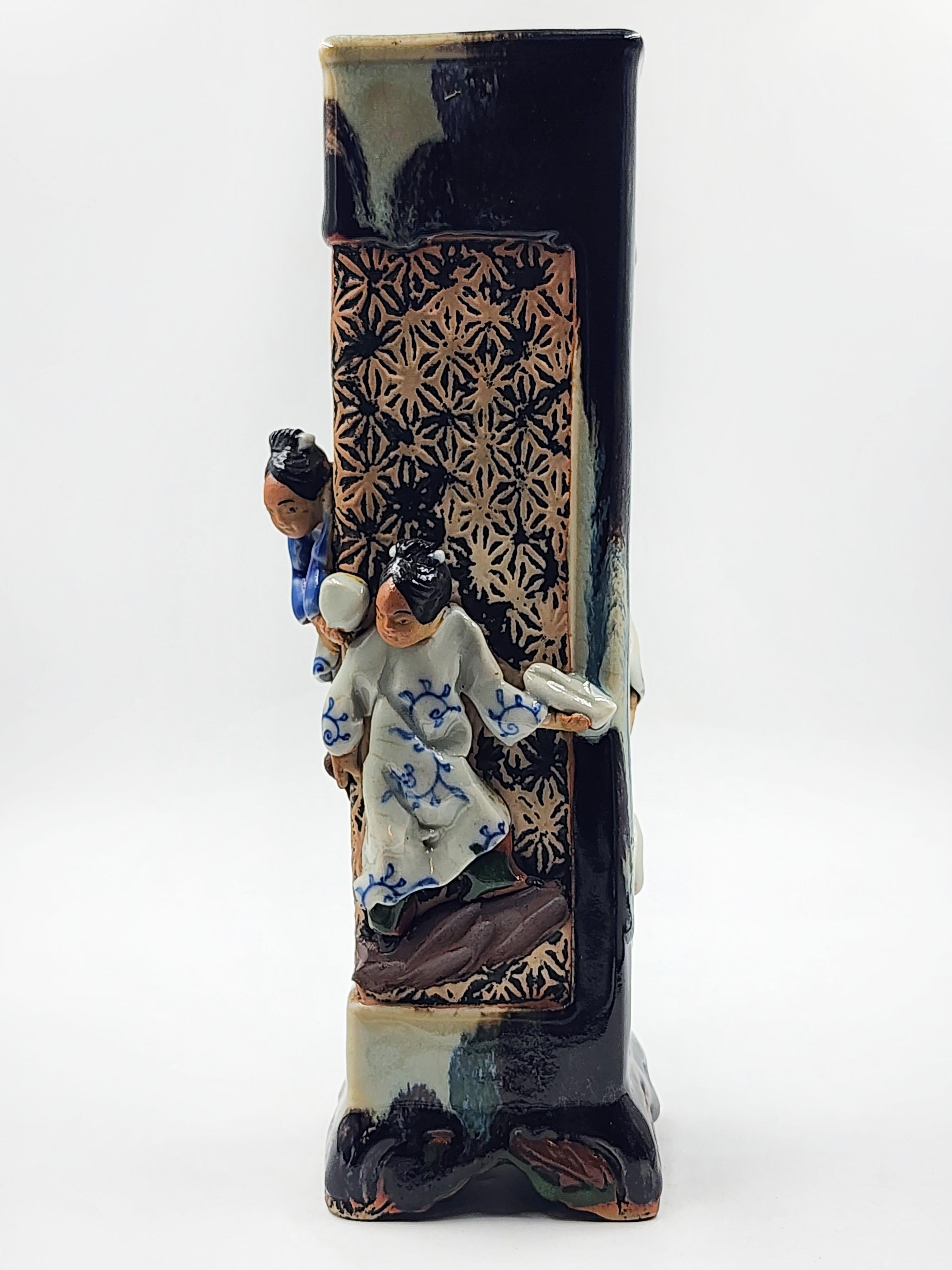 Fatto a mano Vaso in ceramica giapponese Sumida Gawa in vendita